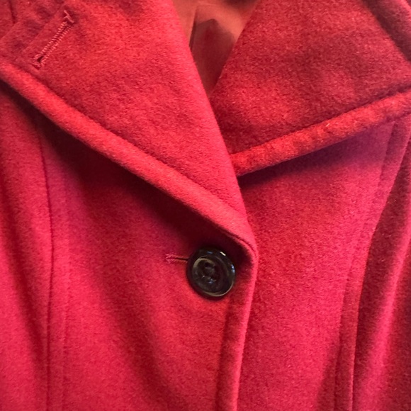 London Fog Women's Vibrant Red Pea‎ Coat - Picture 4 of 10
